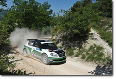 Umberto Scandola e Guido D'Amore, secondi al Rally Adriatico, su Skoda Fabia ufficiale (Foto Aci Sport)