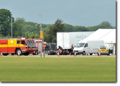 Un'altra angolazione dell'incidente di Maria de Villota nell'aerodromo di Duxford