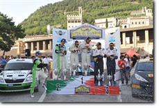 Il podio del 25° Rally di San Crispino-Gubbio (Foto Aci Sport)