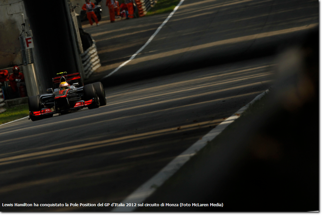 Lewis Hamilton ha conquistato la Pole Position del GP d'Italia 2012 sul circuito di Monza (Foto McLaren Media)