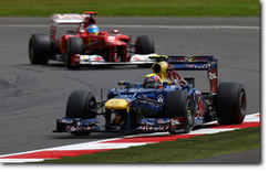 Mark Webber ha vinto il GP di Gran Bretagna 2012, davanti a Fernando Alonso (Foto Red Bull Racing)