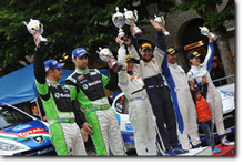 Il podio del 19° Rally Adriatico. Non tutti contenti...(Foto Aci Sport)