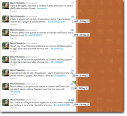 I tweet di Nicki Vendola del 29 maggio 2012